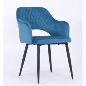 mobiliario-contract-sillon honorio metal tapizado velvet 62 turquesa dark